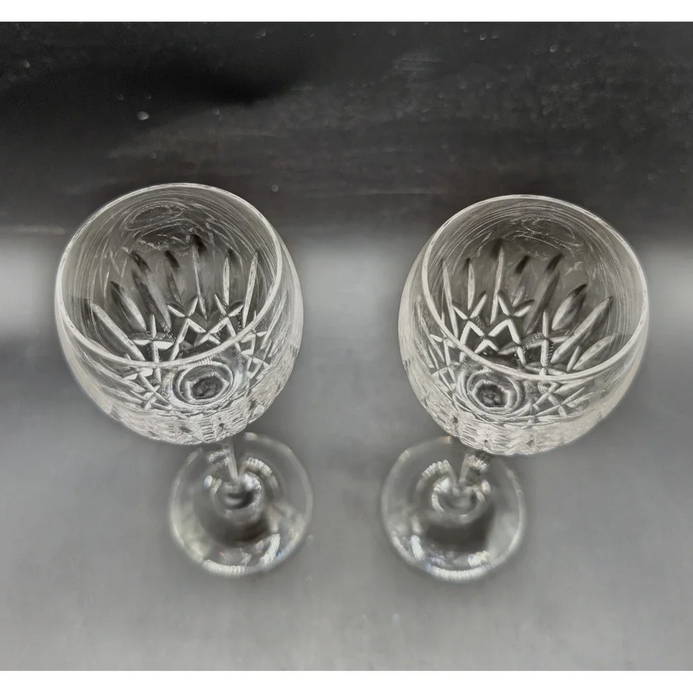 Waterford Crystal Lismore Essence White Wine Hock Glasses Set/2 Clear Stemware